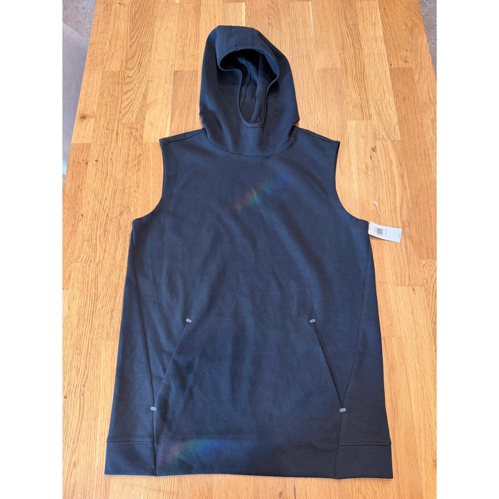 Old Navy Active Kids Boys Sleeveless Hoodie Black French Terry Pullover XL 14-16